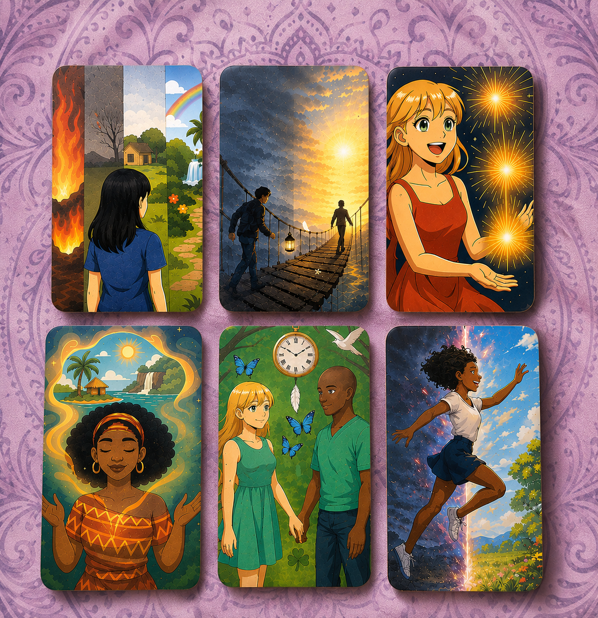 Exemples de cartes de manifestation de l'oracle Caro.Luna